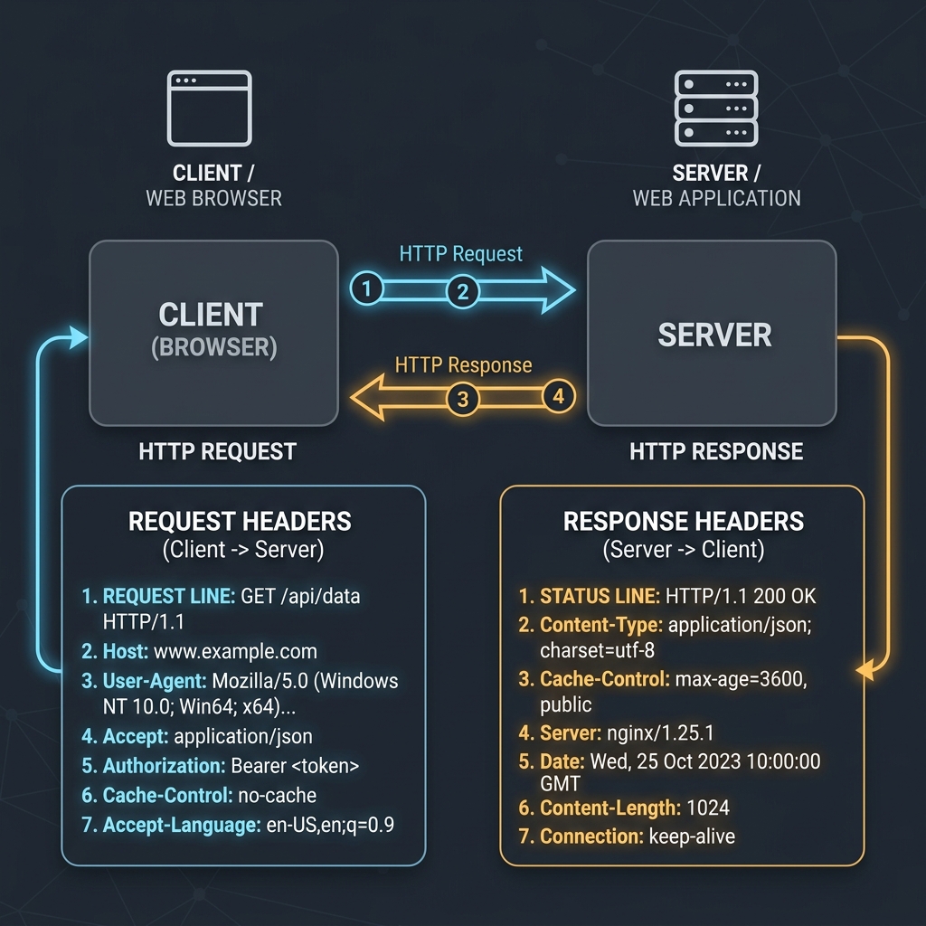 HTTP Request/Response Headers Flow