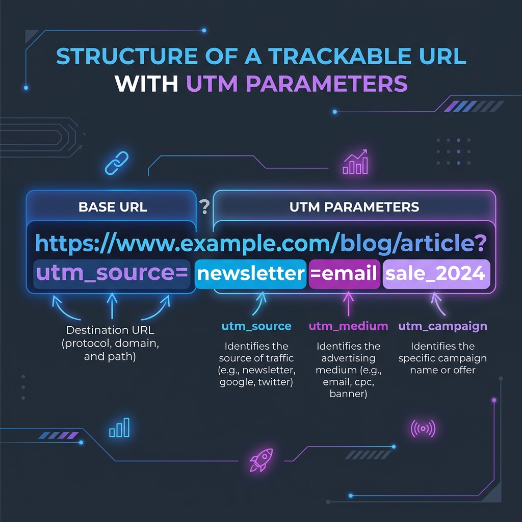 Structure of a Trackable URL with UTM Parameters